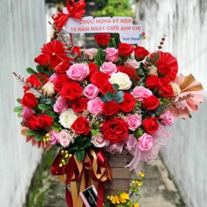 Lẵng hoa hồng sáp GHS-17