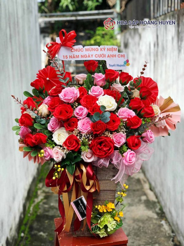 Lẵng hoa hồng sáp GHS-17