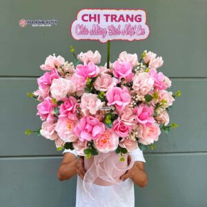 Lẵng hoa sáp sinh nhật