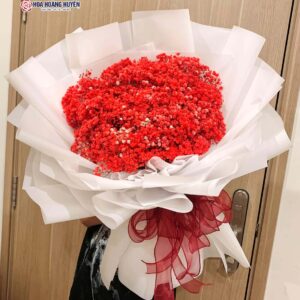 bó hoa baby đỏ khô