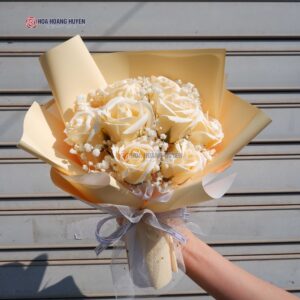 bó hoa bi mix hoa hồng