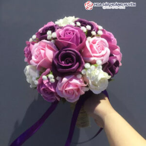 Bó hoa cưới mix màu