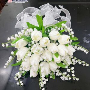 Bó hoa cưới tulip giả