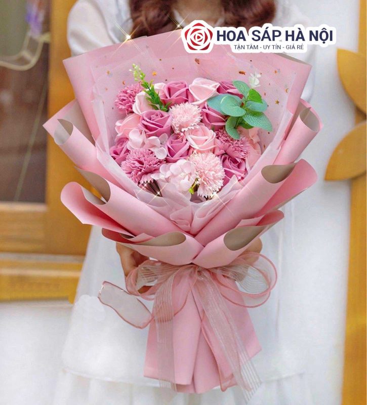 bó hoa hồng sáp