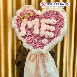 Bó hoa sáp trái tim chữ Mẹ