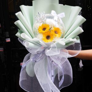 bó hoa hướng dương kèm bóng mika