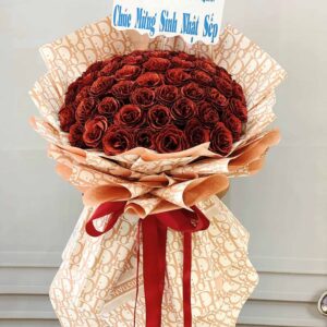 Bó hoa nhũ đỏ sinh nhật
