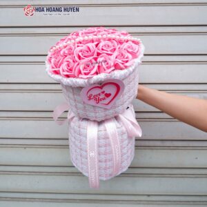 bó hoa sáp để bàn vải dạ (3)
