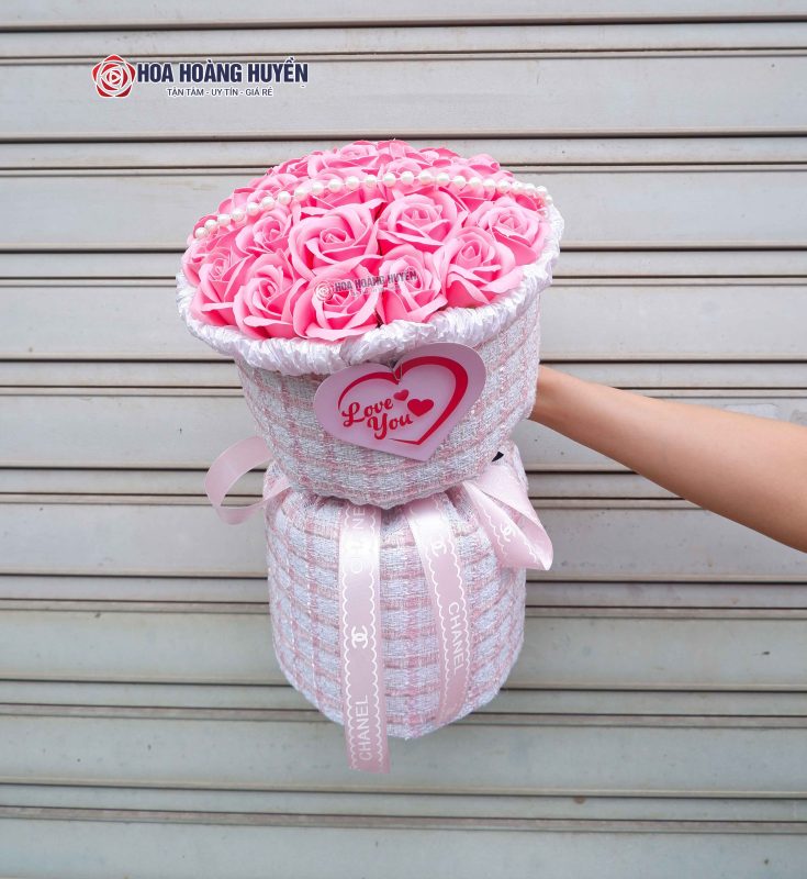 bó hoa sáp để bàn vải dạ (3)