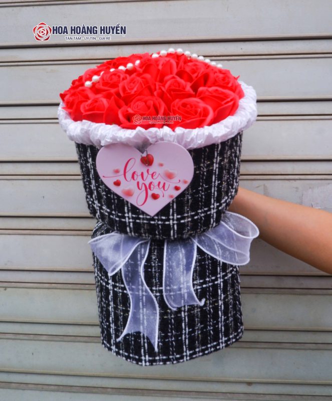 bó hoa sáp để bàn vải dạ (6)