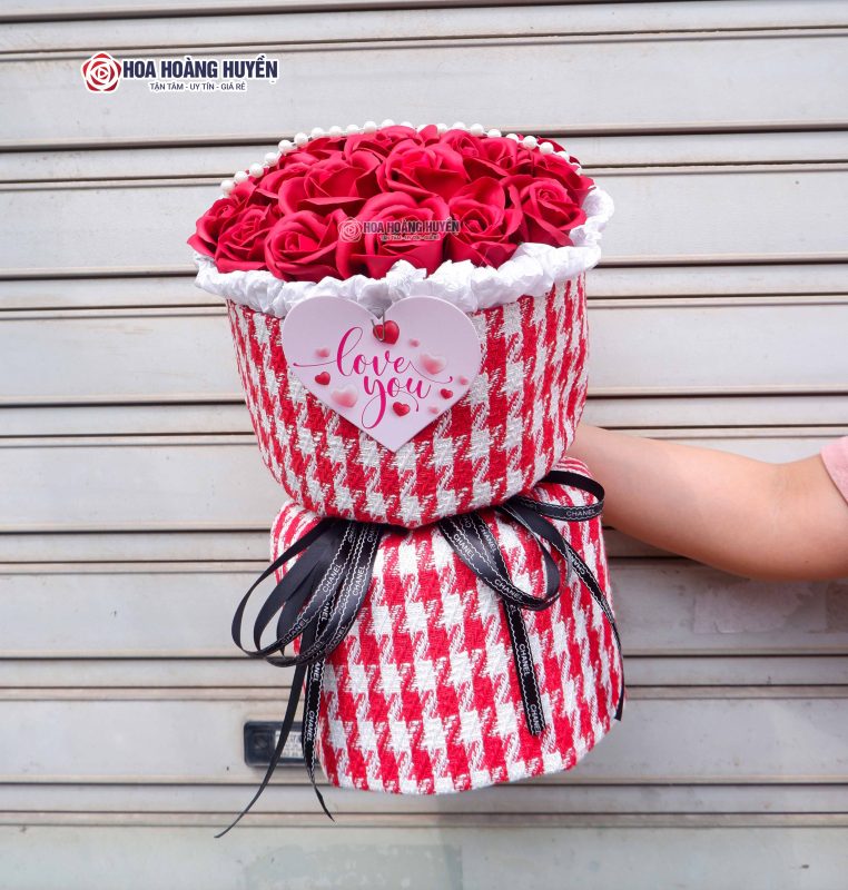 bó hoa sáp để bàn vải dạ