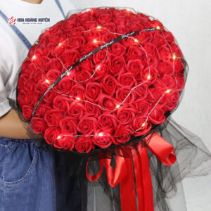 bó hoa sáp đỏ tình yêu