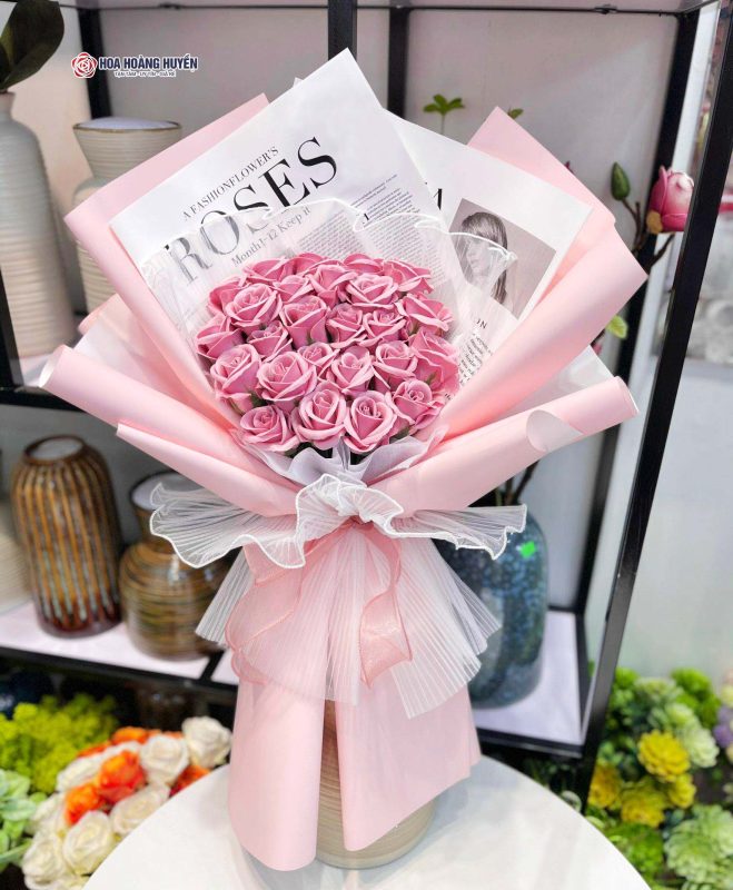 bó hoa sáp tặng người yêu