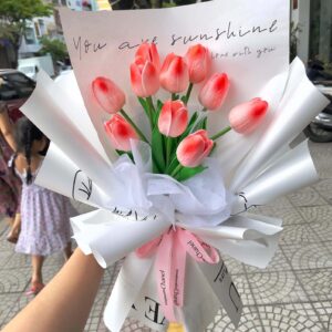 Bó hoa tulip giả -Tình ngây thơ