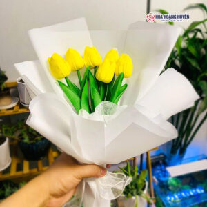 bó hoa tulip vàng nhân tạo