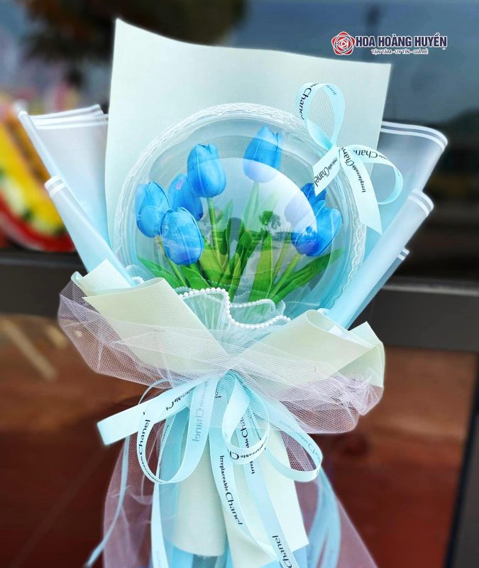 Bó hoa tulip xanh nhạt
