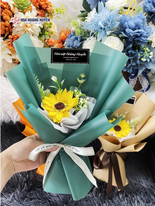 bó hướng dương sáp 1 bông