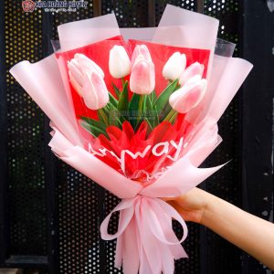 bó hoa tulip giả