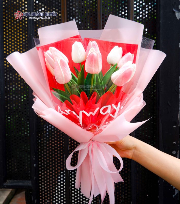 bó hoa tulip giả