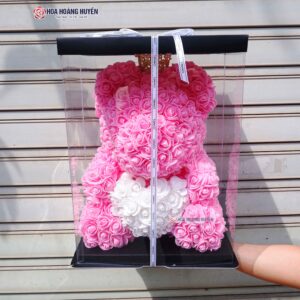 gấu hoa xốp hồng