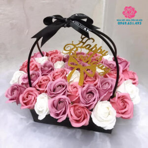 giỏ hoa sáp cầm tay