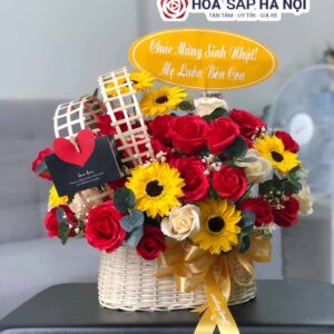Giỏ hoa sáp để bàn đẹp