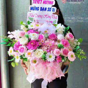 Giỏ hoa sáp khai trương