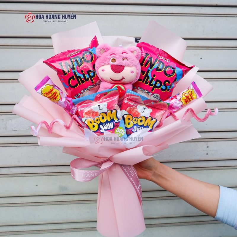 Hoa bánh kẹo có gấu