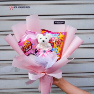 Hoa bánh kẹo có gấu