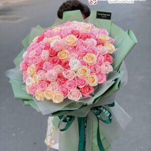 Bó hoa hồng 99 bông mix màu