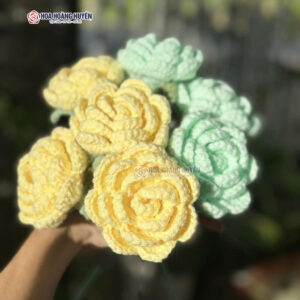 Hoa hồng len handmade