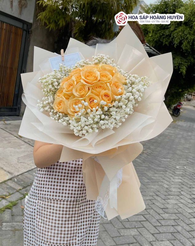 hoa hồng sáp vàng 7 lớp