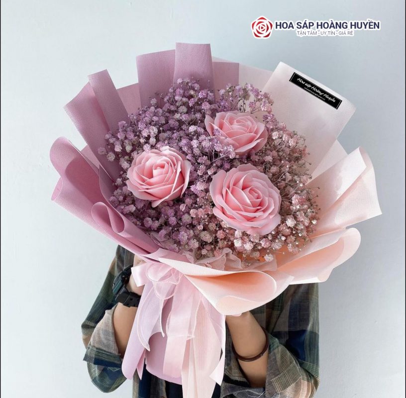 hoa sáp 3 bông 7 lớp