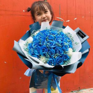 Bó hoa sáp 50 bông xanh