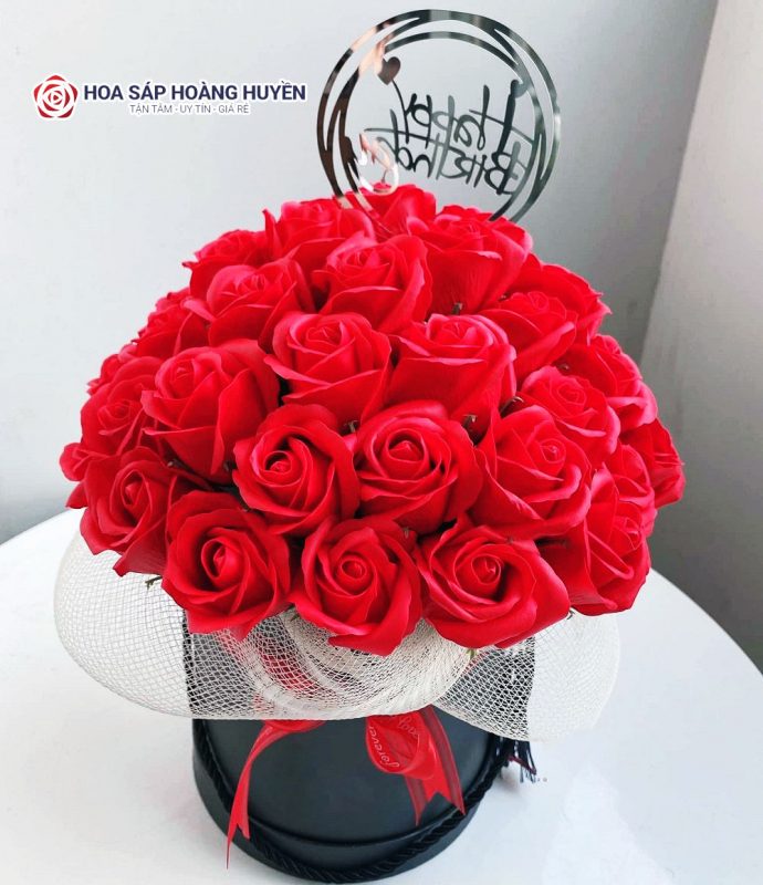 Hộp hoa sáp đỏ