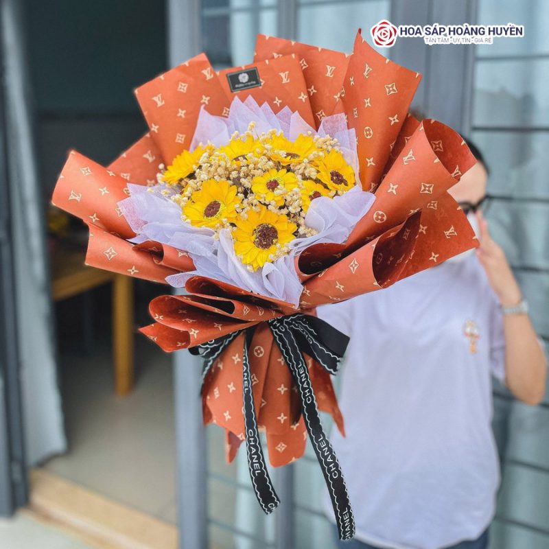 Bó hoa hướng dương sáp