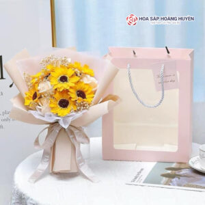 hoa sáp hướng dương kèm túi
