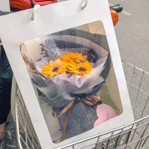 Bó 3 bông hướng dương sáp