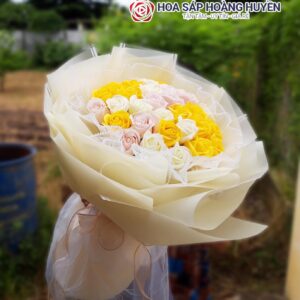 Hoa sáp màu vàng mix màu
