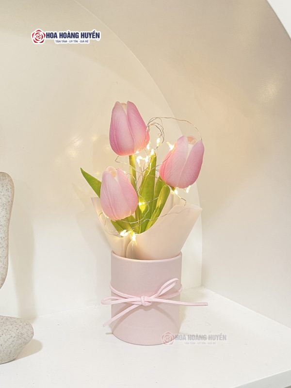hoa tulip giả để bàn decor (14)