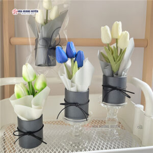 Hoa tulip giả decor, để bàn