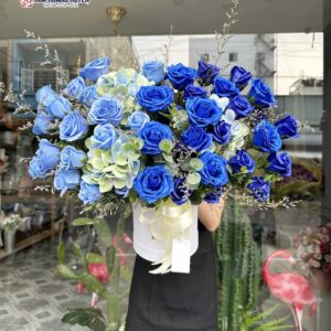 lẵng hoa sáp màu xanh dương (2)
