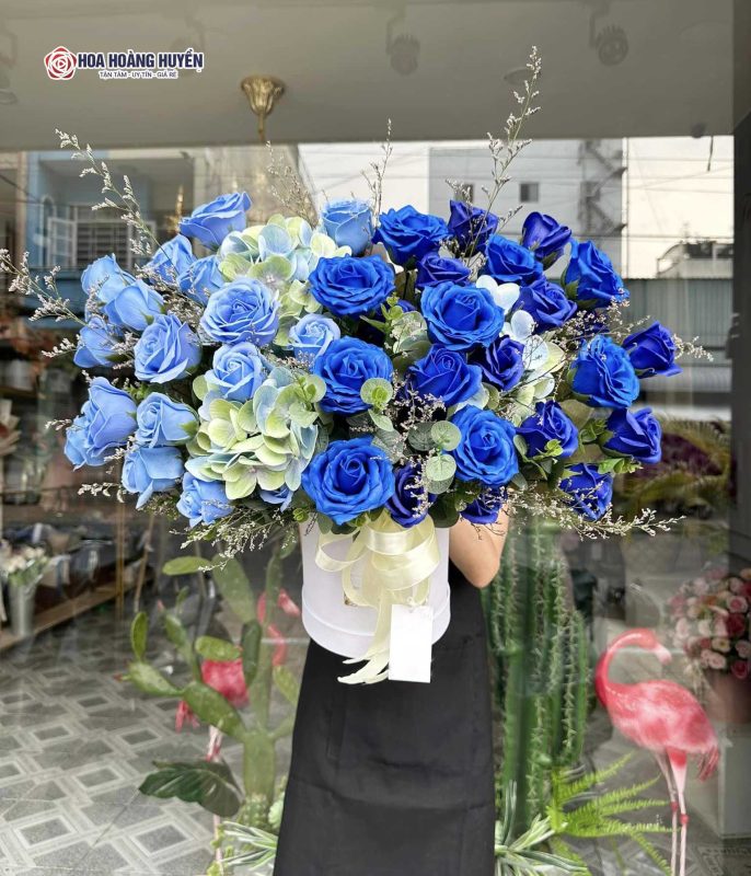 lẵng hoa sáp màu xanh dương (2)