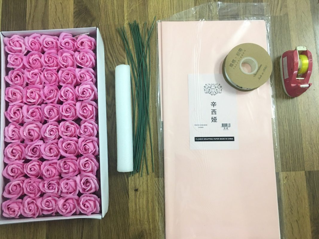 nguyên liệu bó hoa sáp