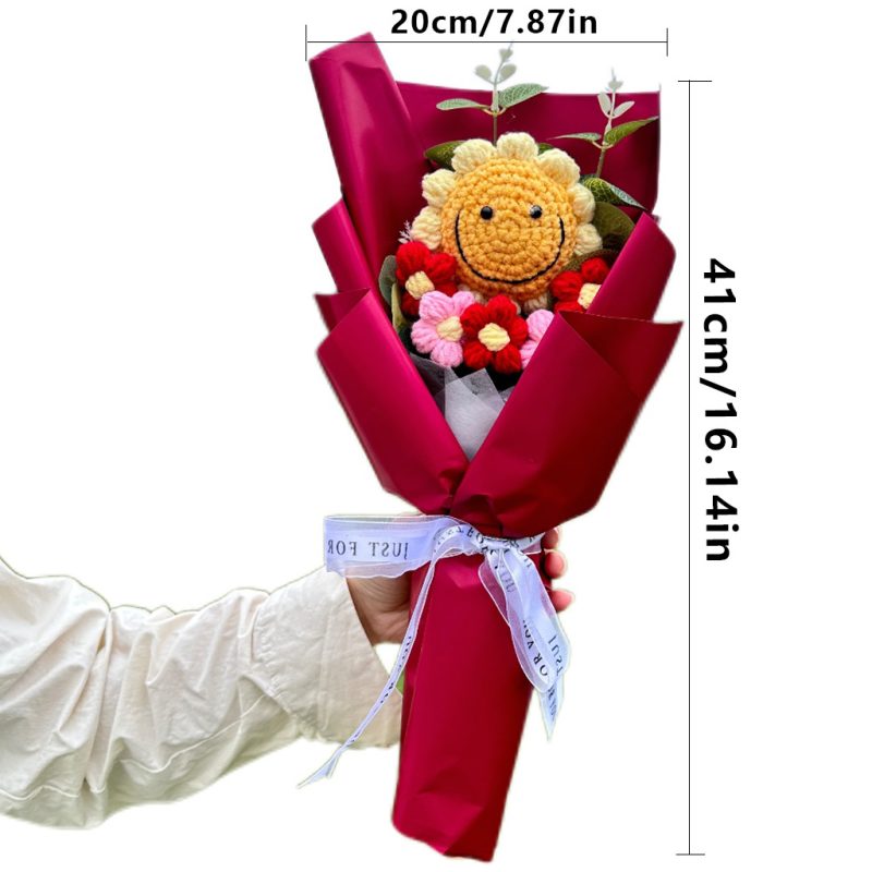 bó hoa len hướng dương mặt cười