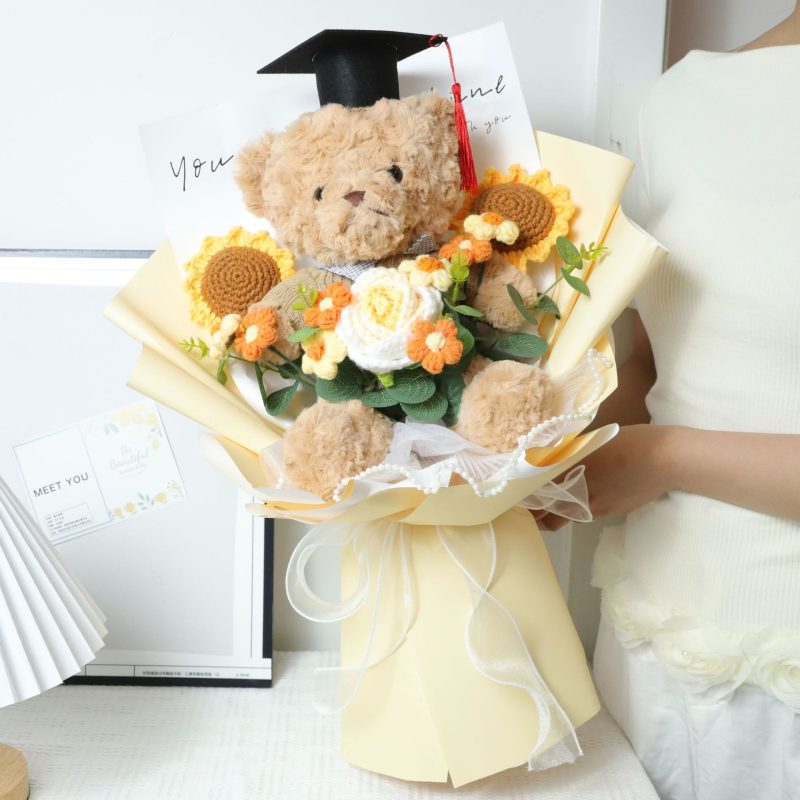 Bó Hoa Len Gấu Tốt Nghiệp HGL01