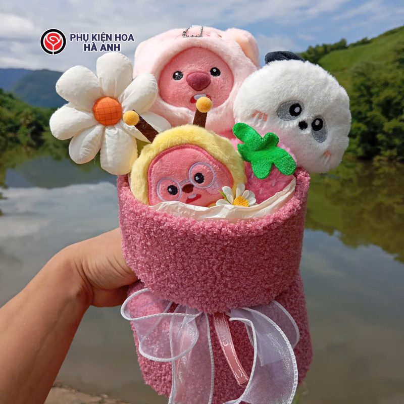 bó hoa gấu bông