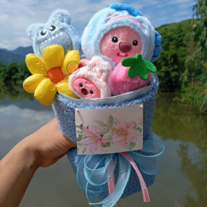bó hoa gấu bông